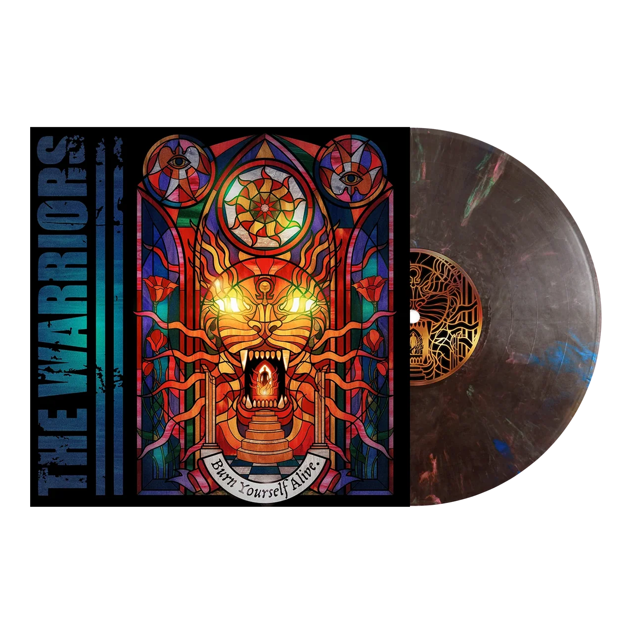 (image for) Warriors, The - Burn yourself Alive LP (Metallic Black Rainbow)