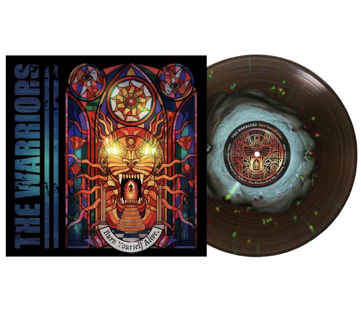(image for) Warriors, The - Burn yourself Alive LP (Baby Blue in Black w/ Splatter)